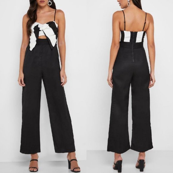 Bardot jumpsuit with bow and cutout - Picture 3 of 3